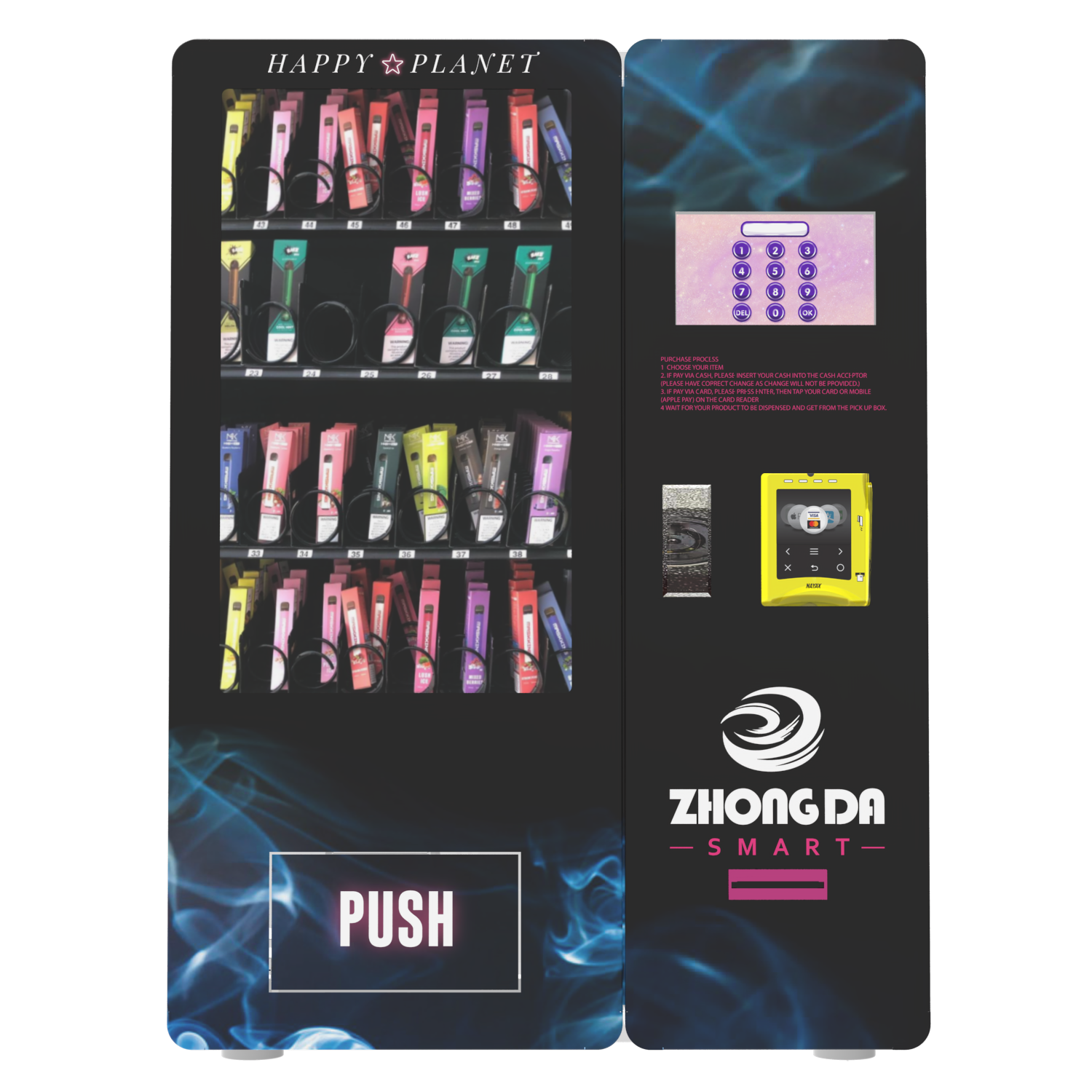 7 inch touch screen mini stand-alone vaping e-cigarettes vape vending machine