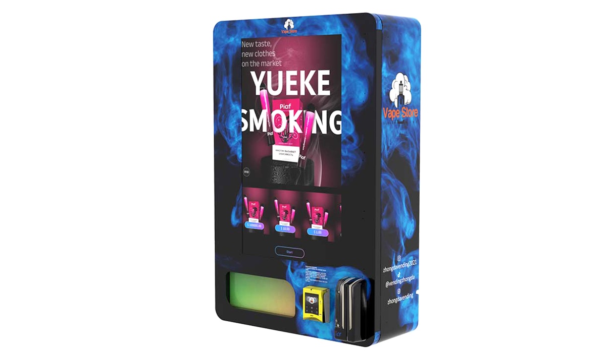 Automated vape vending machine with ID scanner and payments